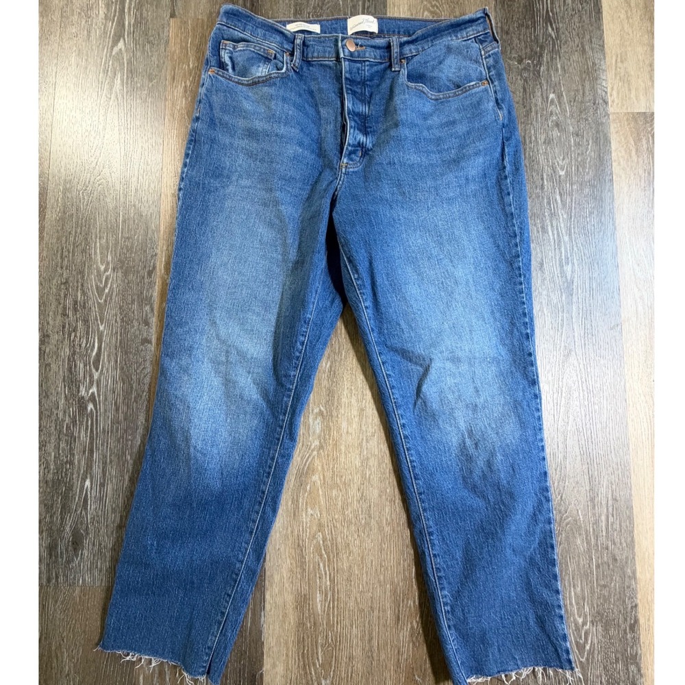 Universal Thread Jeans Womens 14/R Blue High Rise 90s Slim Raw Hem Denim